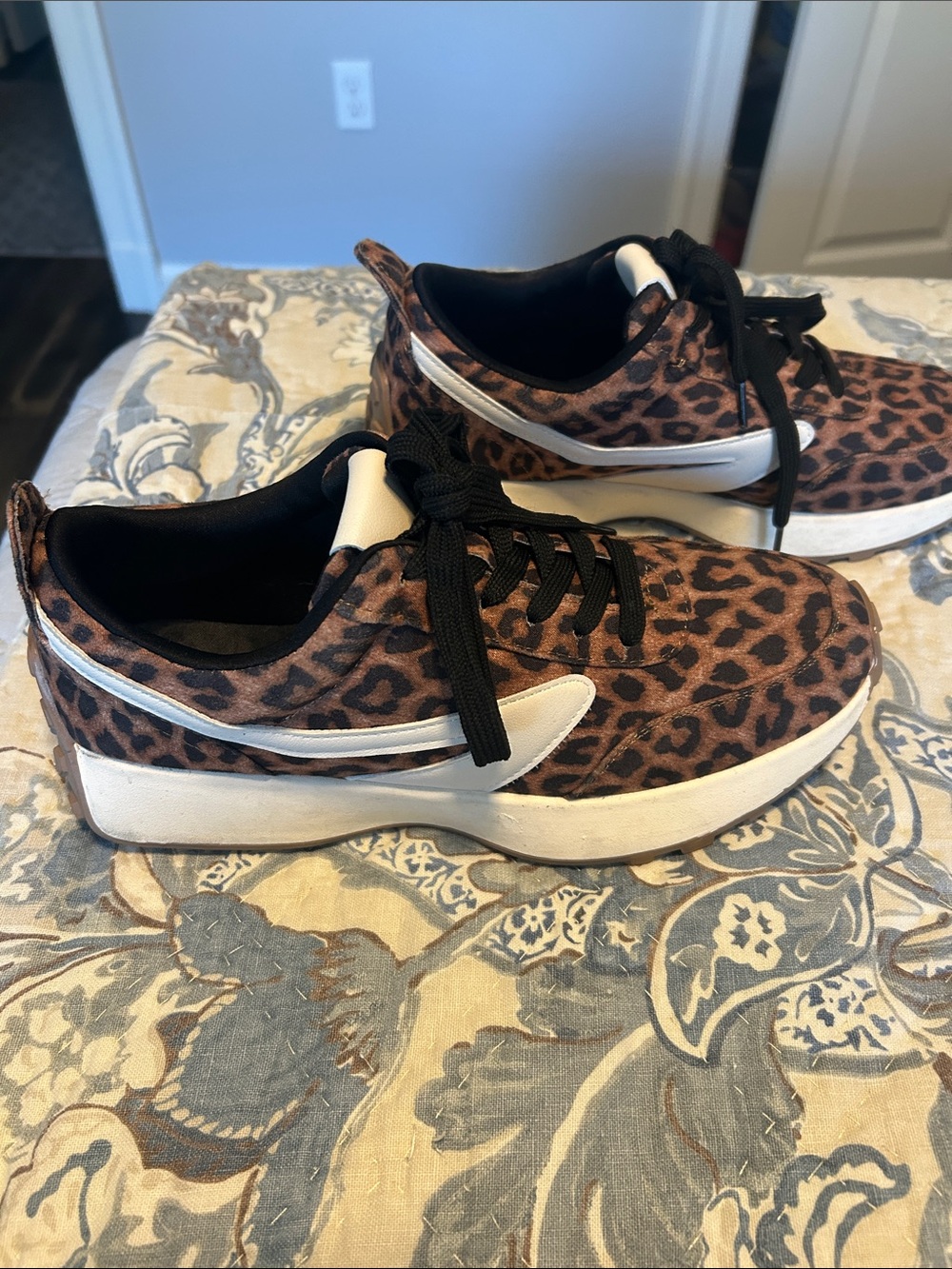 Dolce Vita Bynx Leopard-Pattern Lace-up Sneakers - Brown/Black